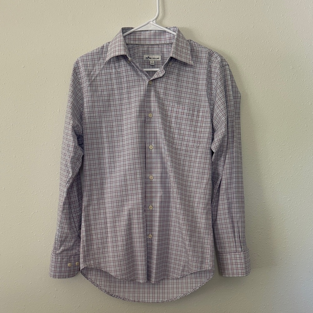 Banana Republic Purple Plaid Dress Shirt